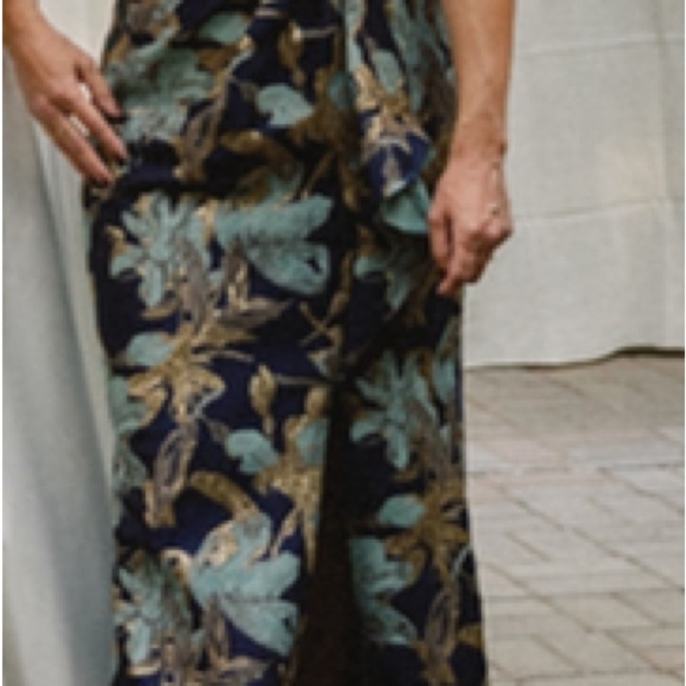 Adrianna Papell One-Shoulder Jacquard Evening Gown - Picture 6 of 10